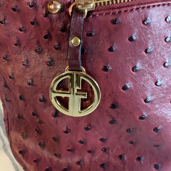 GIANI BERNINI OSTRICH SATCHEL BAG - Picture 8 of 12